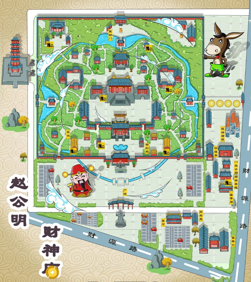 赤峰寺庙类手绘地图